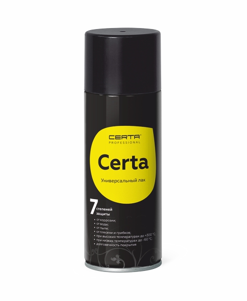 Лак универсальный "7 степеней защиты" до 300°С CERTA (аэрозоль)