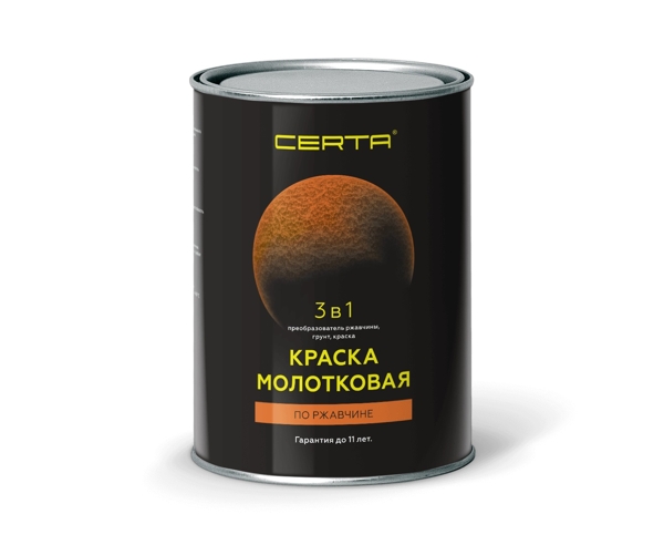 Краска молотковая 3в1 CERTA золотистый (10,0)